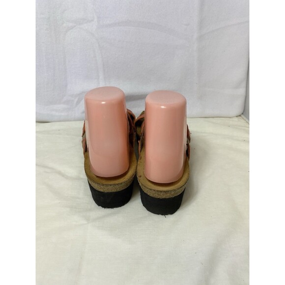 Naot Kimberly Orange Leather Slide Comfort Wedge Rhinestone Sandal Womens 9/40 - Picture 3 of 8